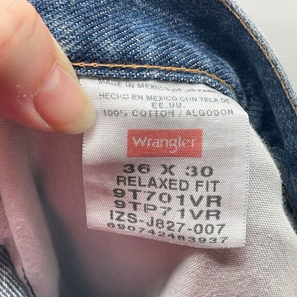 Wrangler Mens 5 Star Relaxed Fit Jeans Denim Cotton Medium Wash Blue Size 36x30 - Picture 10 of 11
